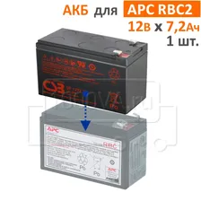 RBC2 Professional - Сменный батарейный картридж. Аналог APC RBC2