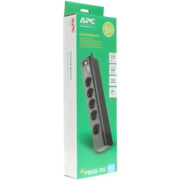 Сетевой фильтр APC Essesntial SurgeArrest 5 Oultets 230V, Black PM5B-RS-4