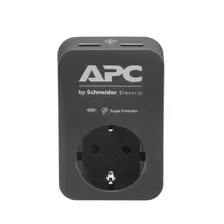 APC PME1WU2B-RS Сетевой фильтр APC Essential SurgeArrest, 1 розетка, 2 порта USB, черный, 230 В
