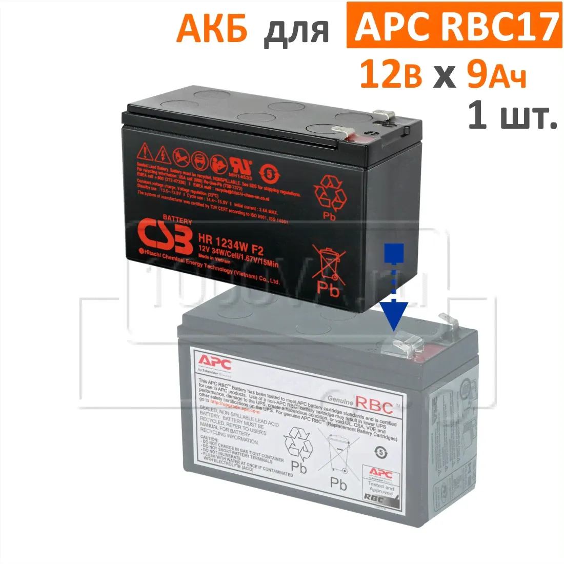 Комплект аккумуляторов для APC RBC17-0