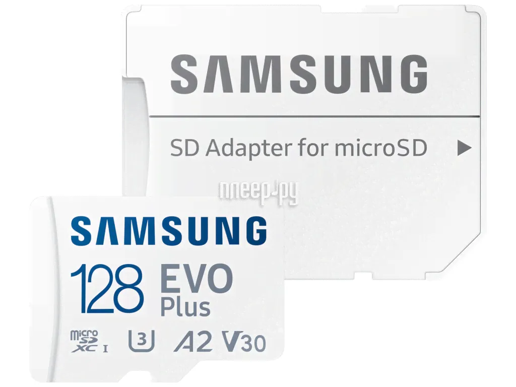 Карта памяти micro-SD Samsung 128 GB Class 10, с адаптером, Evo Plus UHS-I, MB-MC128KA/APC