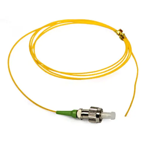 Предоконцованные волокна (pigtail) Hyperline, FC/APC (SM), OS2 9/125, 1м, зелёный хвостовик, цвет: жёлтый